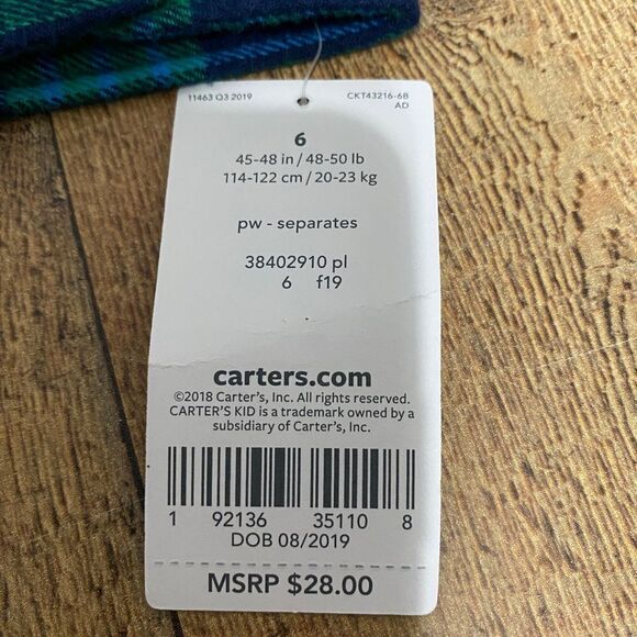 Nwt boys carters long sleeve flannel plaid shirt - Picture 3 of 7